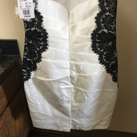 David’s Bridal Strapless Satin and Lace Dress - Picture 4 of 8